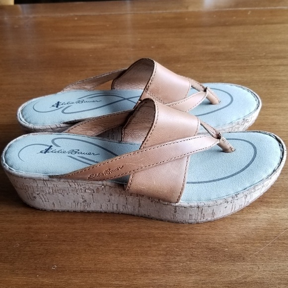 Eddie Bauer Kara cork wedge thong sandal - Picture 4 of 7